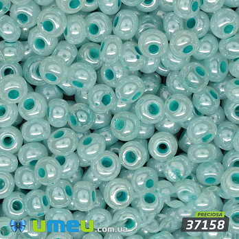 Бисер чешский 4/0, №37158, Бирюзовый светлый, Перламутровый (BIS-034279)