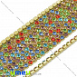 Стразовий ланцюг SS6 - 2,0 мм, Золото, Стрази скляні різнокольорові (ZEP-036390)