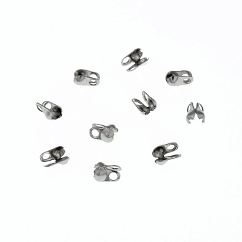 Каллоты из нержавеющей стали, 4х2 мм, Темное серебро (STL-058444)