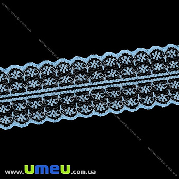 Кружево тонкое, 45 мм, Голубое (LEN-020684)