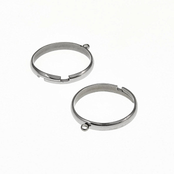 Кільце з нерж. сталі з петлею, 20 мм, Темне срібло (OSN-060527)