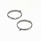 Кільце з нерж. сталі з петлею, 20 мм, Темне срібло (OSN-060527)