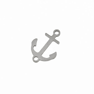 Коннектор из нерж. стали Якорь, 15х10 мм, Темное серебро (STL-061395)