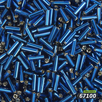 Бисер чешский Стеклярус 3, №67100, Синий темный блестящий, 7 мм (BIS-059335)
