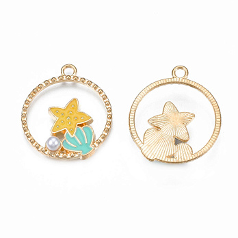 Підвіска метал. Кругла із зіркою, 25х22 мм, Золото (POD-053701)