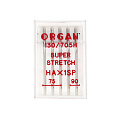 Иглы ORGAN SUPER STRETCH №75-90 для бытовых швейных машин, 5 шт (SEW-054951)