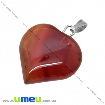 Подвеска Сердце из натурального камня, Агат, 25х18 мм (POD-004139)