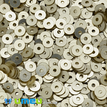 Пайетки Индия круглые плоские, 4 мм, Золотистые (PAI-037560)