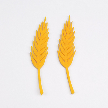 Декоративний виріб із фетру Колосок, 10х2 см, Жовтий (FLT-051580)