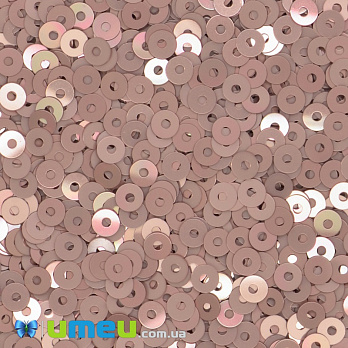 Паєтки Італія круглі плоскі, 3 мм, Пудрові №3029 Rosa Antico Metal (PAI-039141)