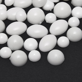 Кабошони пластикові, Мікс білий (KAB-060979)