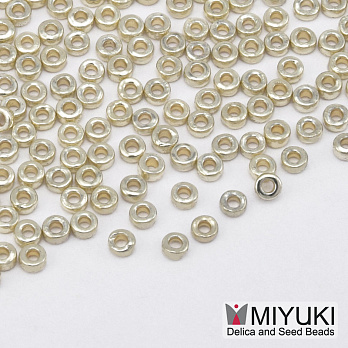 Бисер японский Miyuki Spacer SPR2-4201, 2,2х1 мм, Duracoat Galvanized, Серебристый (BIS-060856)