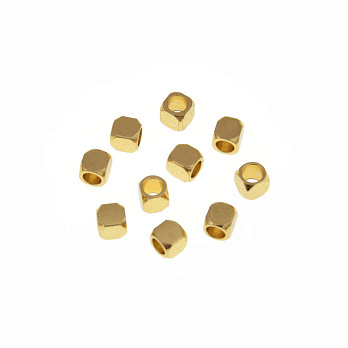 Намистини з нержавіючої сталі Куб, 2,2х2х2 мм, Покриття 18kt (STL-062547)