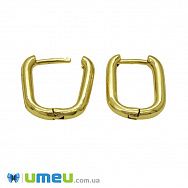 Сережки Huggie, Латунь з покриттям 18 kt, 17,5х13х2,5 мм (OSN-047298)
