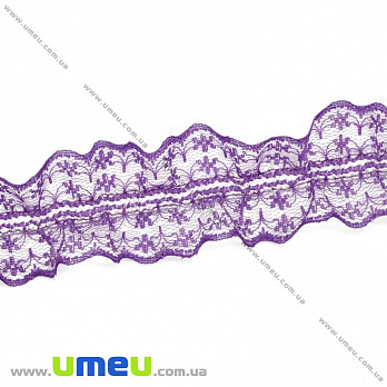 Кружево на резинке, 40 мм, Фиолетовое (LEN-025757)