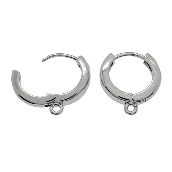 Швензы круглые Huggie, Латунь с покрытием Родий, 16х15х4 мм (OSN-053091)