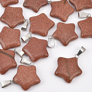 Подвеска Звезда, Синт. камень Авантюрин Золотой песок, 23х20 мм (POD-031858)