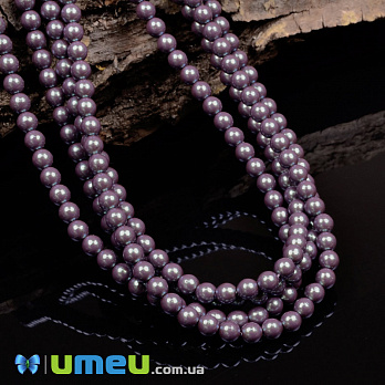 Намистини чеське скло Preciosa Перли 4 мм Pearlescent Violet, Бузкові (BUS-049420)