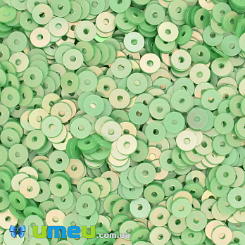 Пайетки Индия круглые плоские, 4 мм, Салатовые (PAI-041792)