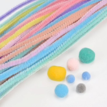 Набор синельной проволоки с помпонами, Микс, 30 см (DIF-060069)