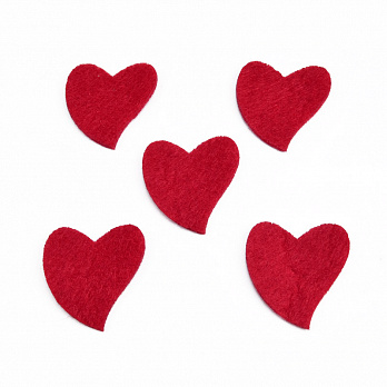 Декоративное изделие из фетра Сердечко, 3,5х3 см, Красное (FLT-051588)