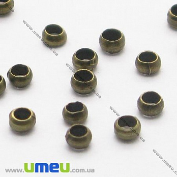 Бусины Стопперы, 2 мм, Круглые, Бронза (BUS-006577)