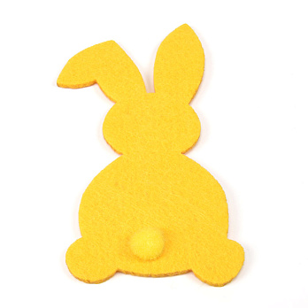 Декоративний виріб із фетру Зайчик з хвостиком, 12х6 см, Жовтий (FLT-057295)