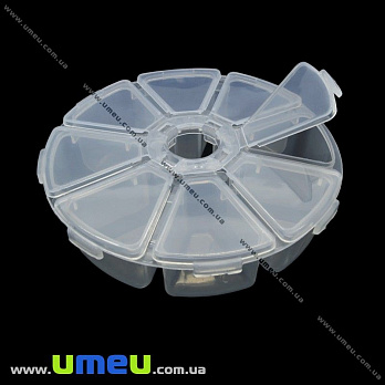 Органайзер для хранения бисера круглый на 8 ячеек, 10,5х2,5 cм (INS-011089)