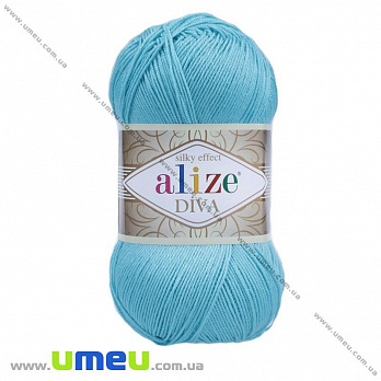 Пряжа Alize Diva 100 г, 350 м, Бирюзовая 376 (YAR-025142)