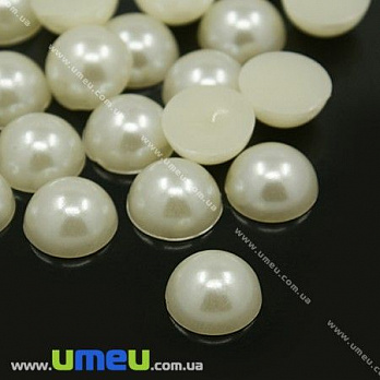 Полубусина пластиковая Жемчуг, 2 мм, Круглая, Кремовая (KAB-022156)