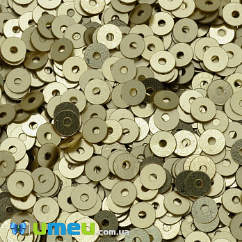 Пайетки Индия круглые плоские, 4 мм, Золотистые (PAI-037642)