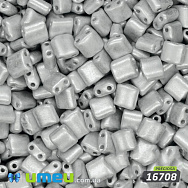 Бисер чешский Каро №16708, 5х5 мм, Серый светлый металлизированный (BIS-026303)