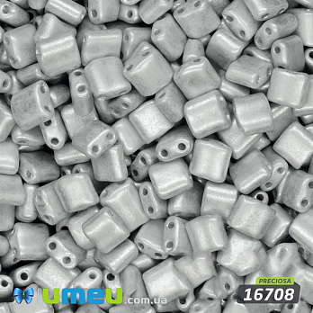 Бисер чешский Каро №16708, 5х5 мм, Серый светлый металлизированный (BIS-026303)