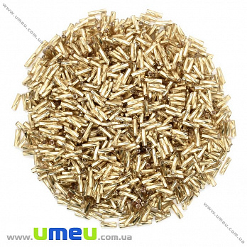 Бісер китайський стеклярус скручений, 6 мм, Золото світле блискучий (BIS-021941)