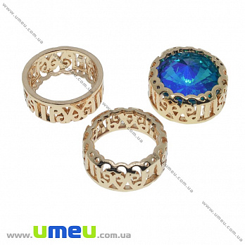 Оправа-цапы оправа ажурная под риволи Круглая, 14 мм, Золото (OSN-034042)