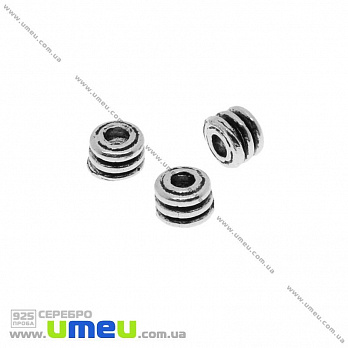 Намистина Чорнене срібло (925 проба), 4х3 мм (SER-010000)