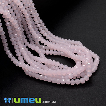 Бусины рондели, 4х3 мм, Розовые (имитация нефрита) (BUS-048990)