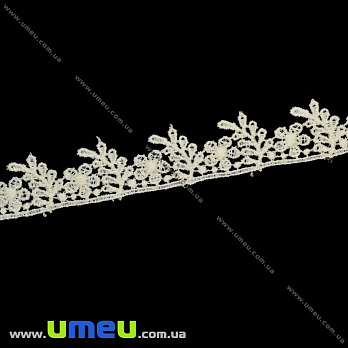 Мереживо плетене, 22 мм, Кремове (LEN-011843)