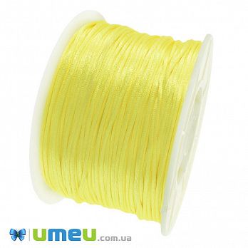 Атласный нейлоновый шнур, 1 мм, Желтый (LEN-003388)