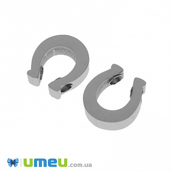 Намистина з нержавіючої сталі Підкова, 10х9 мм, Темне срібло (STL-039033)