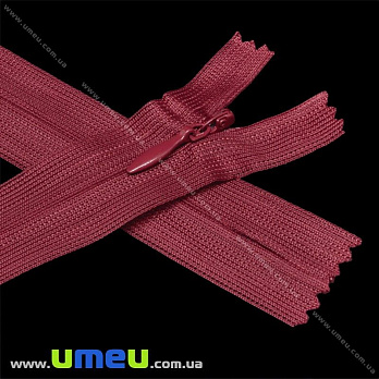 Молния потайная неразъемная, 50 см, Тип 3, Бордовая (ZIP-016053)
