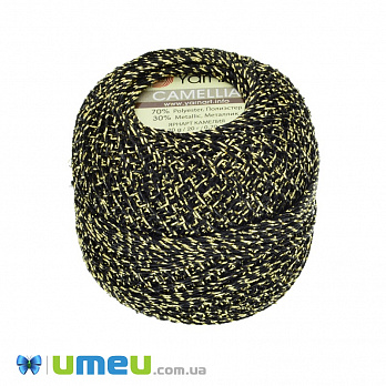 Пряжа YarnArt Camellia 25 г, 190 м, Золотисто-черная 413 (YAR-038387)