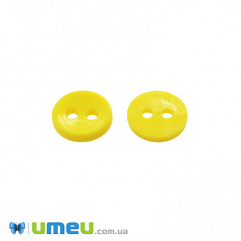 Гудзик пластиковий Круглий, 11,5 мм, Жовтий (PUG-047922)