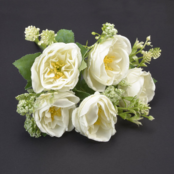 Букет півоній з добавками, 30 см, Молочний (DIF-059287)