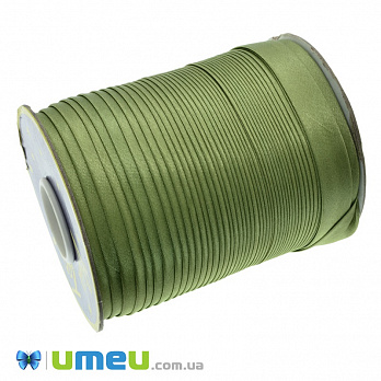 Атласная косая бейка, 15 мм, Оливковая (LEN-037783)