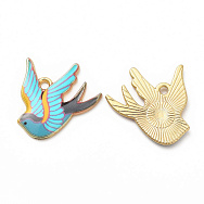 Підвіска метал. Птах, Стійке покриття, 21х20,5 мм, Світле золото (POD-053724)