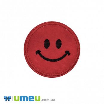 Термоаплікація Смайлик, 5,5 см, Червона (APL-047655)