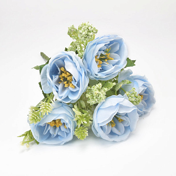 Букет пионов с добавками, 30 см, Голубой (DIF-059289)