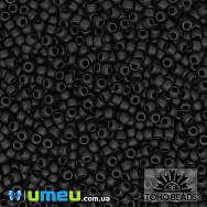 Бісер японський TOHO Круглий 11/0 №49F, Чорний матовий (BIS-039799)