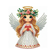 Набір алмазного живопису (наклейка) 12х11 см, Ангел (SXM-056486)